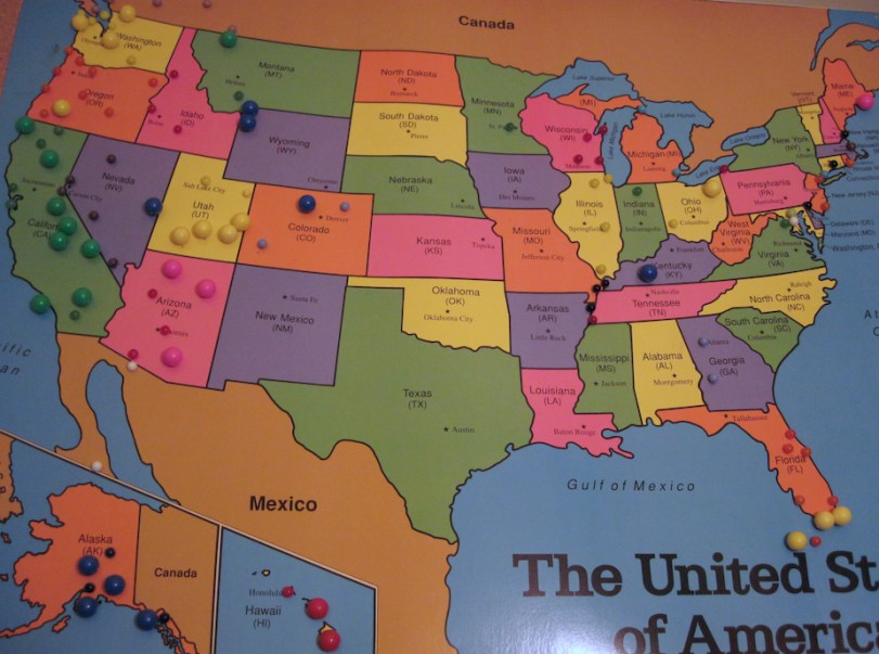 National Parks, cities, & states we've visited