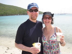 Piña coladas on the beach!