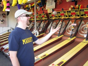 Skeeball is a must for us at the fair!