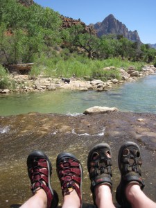 Sitting on top of the dam at Canyon Junction