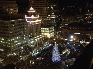 Portland's Christmas Tree in Pioneer Courthouse Square