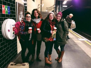 Sisters Meghan, Emily and Sarah with Mama Shannon waiting for the Underground